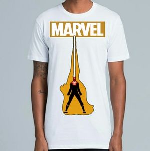 Gold and black Cyclops Marvel Divine I Am t-shirt